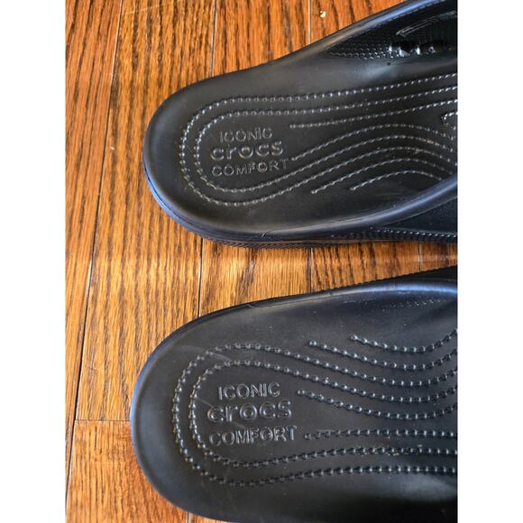 Crocs Unisex Baya Two-Strap Slide Sandals - Black Men's Size 8 Women's Size 10 - Picture 11 of 11